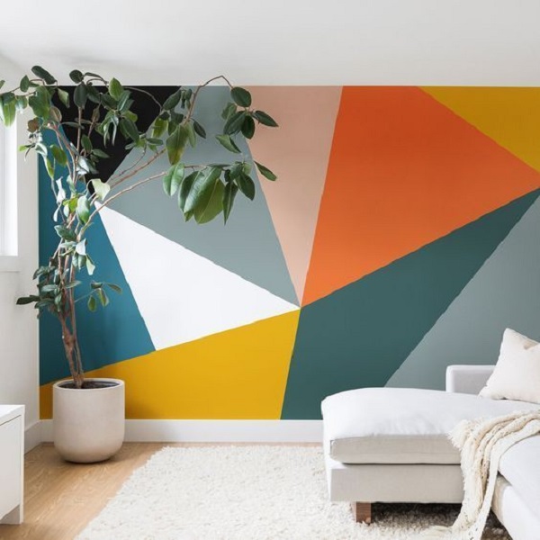 trendy geometric wall paint