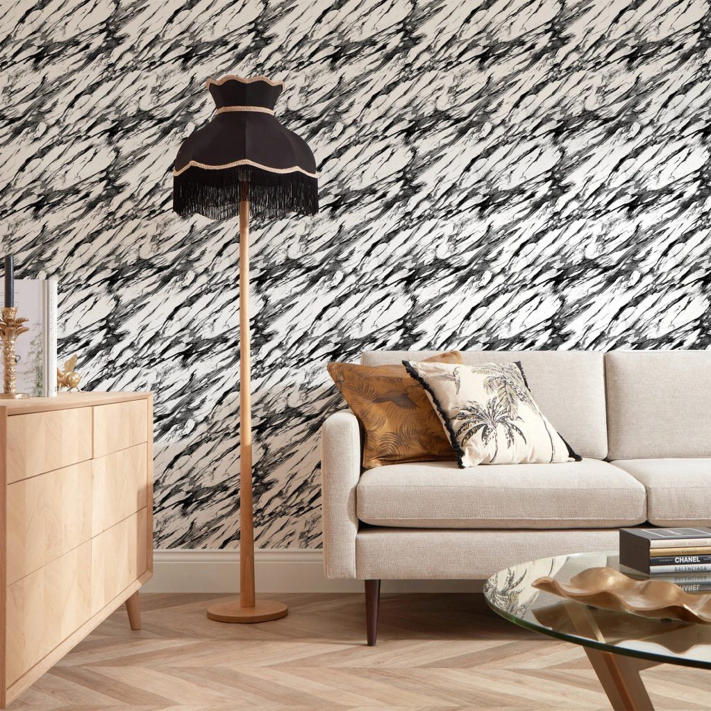 Black and white wallpaper for room