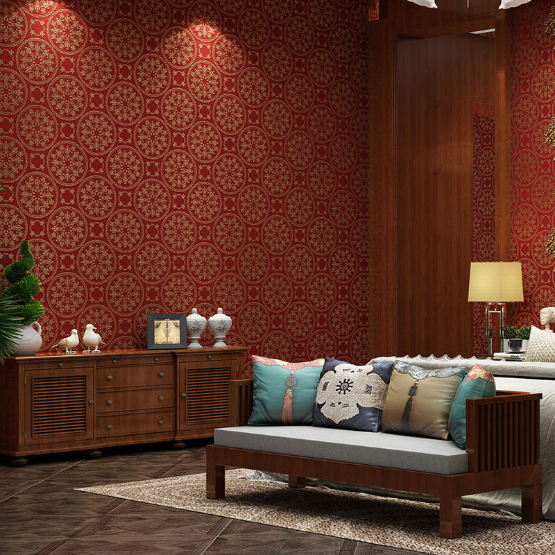 red wallpaper for room