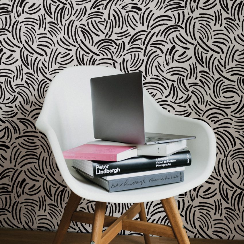 Peel and stick wallpaper black and white