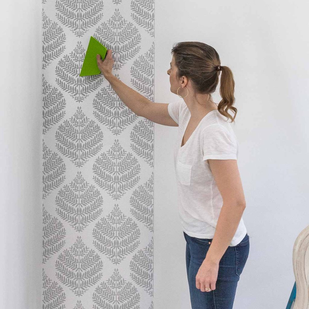 Peel and stick wallpaper installation